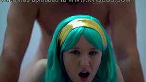 Blue-Eyed Wife Gets Her Huge Pussy Creamed by Husband on Bed