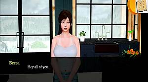 In my new family, the teen girl shows her big tits