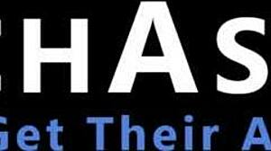 In office, ripped ebony stud rides boss cock during threesome