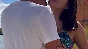 My brunette girlfriend moans loudly during oral sex and intense fucking with natural tits exposed