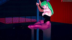 Watch Morrigan's table dance in sheer outfit!