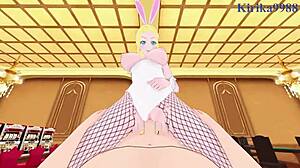 Shizuka Mikazuki and Beatrix Amerhauser Bunny Girl Intense Sex