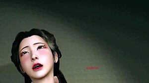 3d asian cosplay cutie slurps a massive dick in wild action.