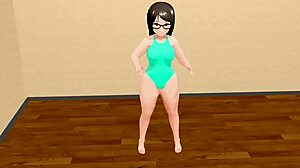 Curvy Animation Girl Kyo Dances Plump Moves in Japanese Anime Style