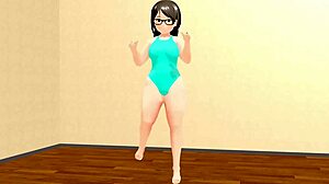 Curvy Animation Girl Kyo Dances Plump Moves in Japanese Anime Style