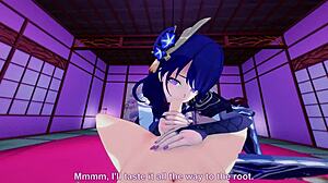 I can't believe how horny shogun raiden looks with her big tits and ass in this uncensored genshin impact hentai