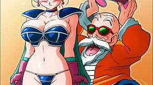 Chi Chi In Lingerie Gives Roshi A Handjob With Her Big Tits