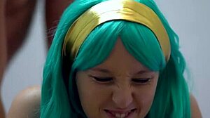 Blue-Eyed Wife Gets Her Huge Pussy Creamed by Husband on Bed