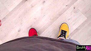 Petite Sis Sucks Big Cock to Keep Secrets!  