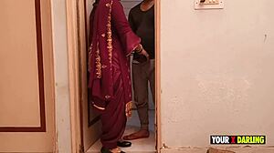 Punjabi bhabhi craves Bihari's dick while he's pissing. She needs it bad in her tight pussy.