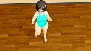 Curvy Animation Girl Kyo Dances Plump Moves in Japanese Anime Style