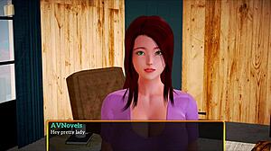 This hentai game features a redhead with big ass and small tits in family fun