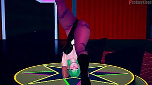 Watch Morrigan's table dance in sheer outfit!