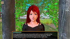 This hentai game features a redhead with big ass and small tits in family fun