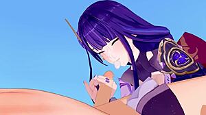 Raiden Shogun's uncensored 3D hentai encounter in Genshin Impact POV