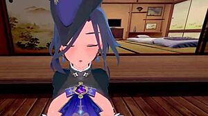 clorinde gives a blowjob to genshin impact character in full fantasyking3 3d hentai