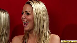 cockhungry cfnm cheerleaders suck dick with humiliation and voyeur fun