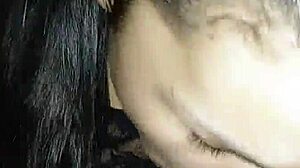 the slut eagerly deepthroats the cock with sloppy sucking