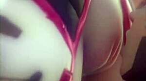 d va, mercy, n widowmaker in hot lesbian action, oops!