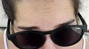 debora gives deepthroat blowjob and fucks doggy outdoors