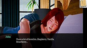 In my new family, the teen girl shows her big tits