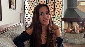 First casting of skinny 18yo Brazilian with huge tits. Her POV blowjob stunned everyone!