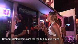 tanned hotties flash tits in beach bar contest