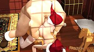 Shy Nerdy Girl Dreams of Santa Claus Fucking Her. Merry Christmas Wish Turns Into Wild Doggy Action!