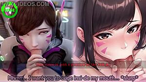 i edge in d.va's overwatch game, submissive to femdom with multiple endings