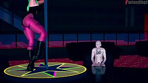 Watch Morrigan's table dance in sheer outfit!