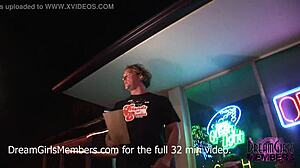 tanned hotties flash tits in beach bar contest