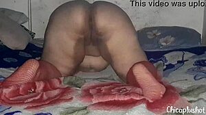 i slipped into red stockings to seduce my roommate in lingerie