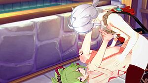 Kazuha and kuki shinobu engage in suggestive hardsex with blowjob and cum in genshin impact hentai