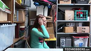 Hey, Redhead Thief Caught and Punished Hard at Work!