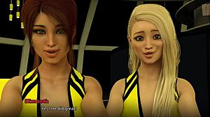 Watching the cheer routine in WVM 133.