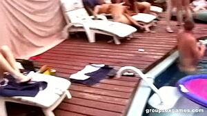 group sex games heat up by the pool!