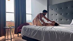 in this casual tale, a teen 18+ explores bdsm fantasies with deepthroat and doggystyle from big black cock in luxury hotel.