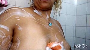 using a dildo in the shower feels so good