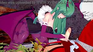 morrigan sends us to a 3d fantasy world for fucking in sheer see-through outfits