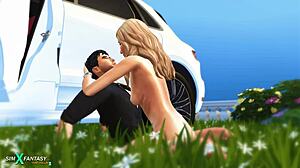 mia hayes drives her porshe in this 3d cartoon anime adventure