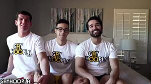 Jayden’s thick dick rocks a steamy morning threesome with pals