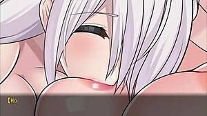 Honoka, the battle shrine maiden, is bound and fingered in this hentai game