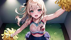 Hot Anime Cheerleader in See-Through Outfit Masturbates with ASMR Sound. Pussy Play for Motivation!