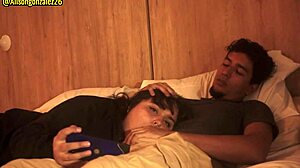 Watching a movie with my stepbrother turns into an unexpected wild moment.