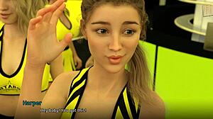 Watching the cheer routine in WVM 133.