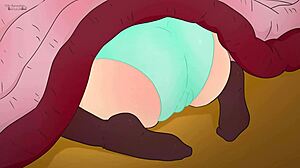 Does granny's protruding ass attract grandpa's old penis in anime parody?