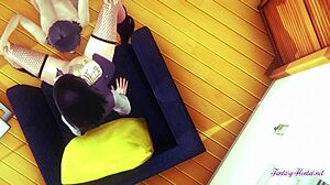 Himawari and Hinata squirt during intense cunnilingus in Boruto hentai!