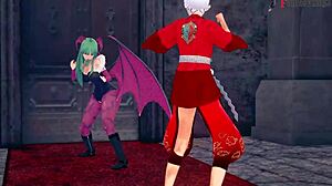 morrigan sends us to a 3d fantasy world for fucking in sheer see-through outfits