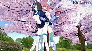 Garie tâmân and maria cadenzavna eve and micha jawkân intense futanari sex in symphogear hentai
