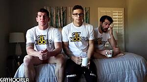 Jayden’s thick dick rocks a steamy morning threesome with pals